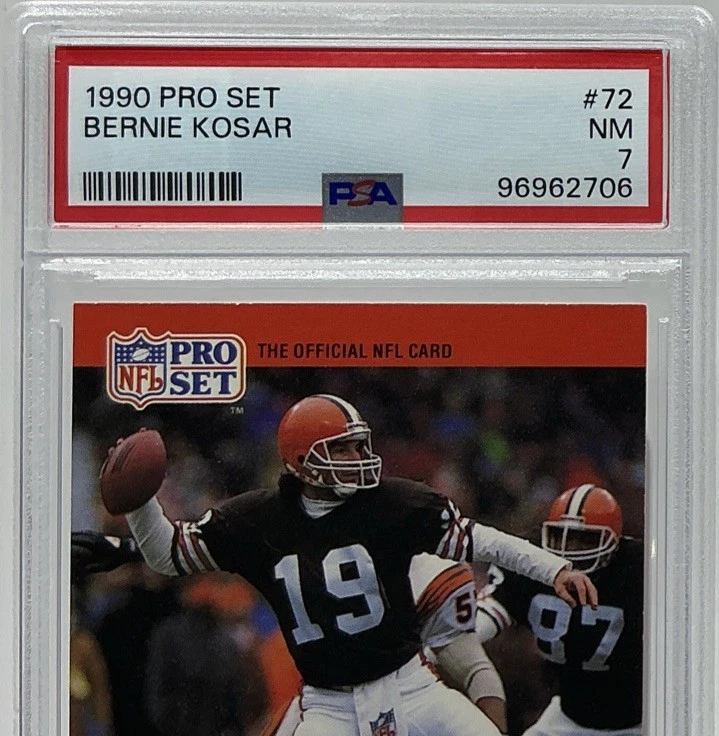 Bernie Kosar PSA 7 -1990 Pro Set - Browns, Hurricanes, Cleveland Hometown Hero Foto 2 de 4