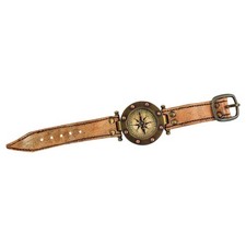 Armband-Kompass en Laiton Antique / Cuir 27,5 CM Sea-Club