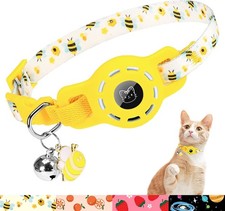 Anti-Lost AirTag Cat Collar with Bell Safety Elastic Holder for Kittens Puppies