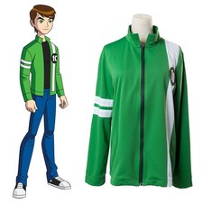 Ben 10 Ben jamin Kirby Tennys Cosplay Costume Green Coat Fancy Zip-up Jacket