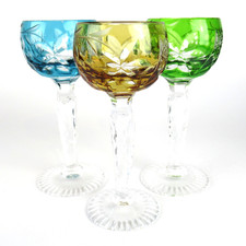 3x Nachtmann Likörglas / Likörrömer Pink Serie Traube Bleikristall Überfangglas