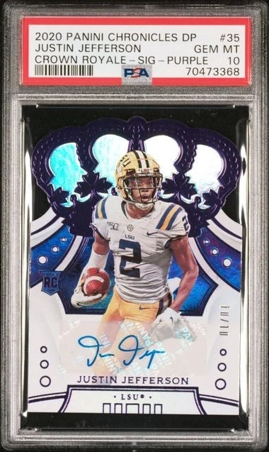 Justin Jefferson Panini Chronicles Draft Picks Crown Royale #35 Signature-Red