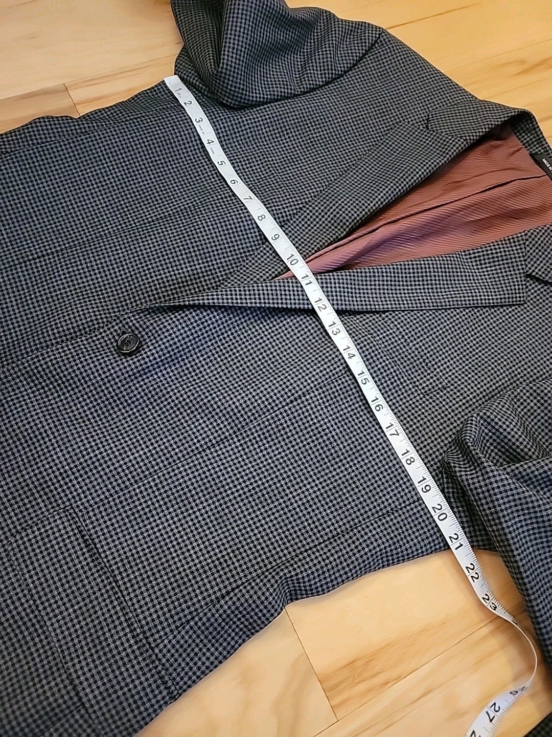 Hugo Boss James 2 Schurwolle Virgin Wool Plaid Blazer Mens Sz 42L Gray Black thumbnail 17