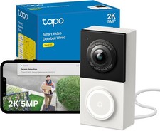 Tapo D130 2K 5MP Doorbell Camera Wired, AI Detection,180° Head-to-Toe View, Vi