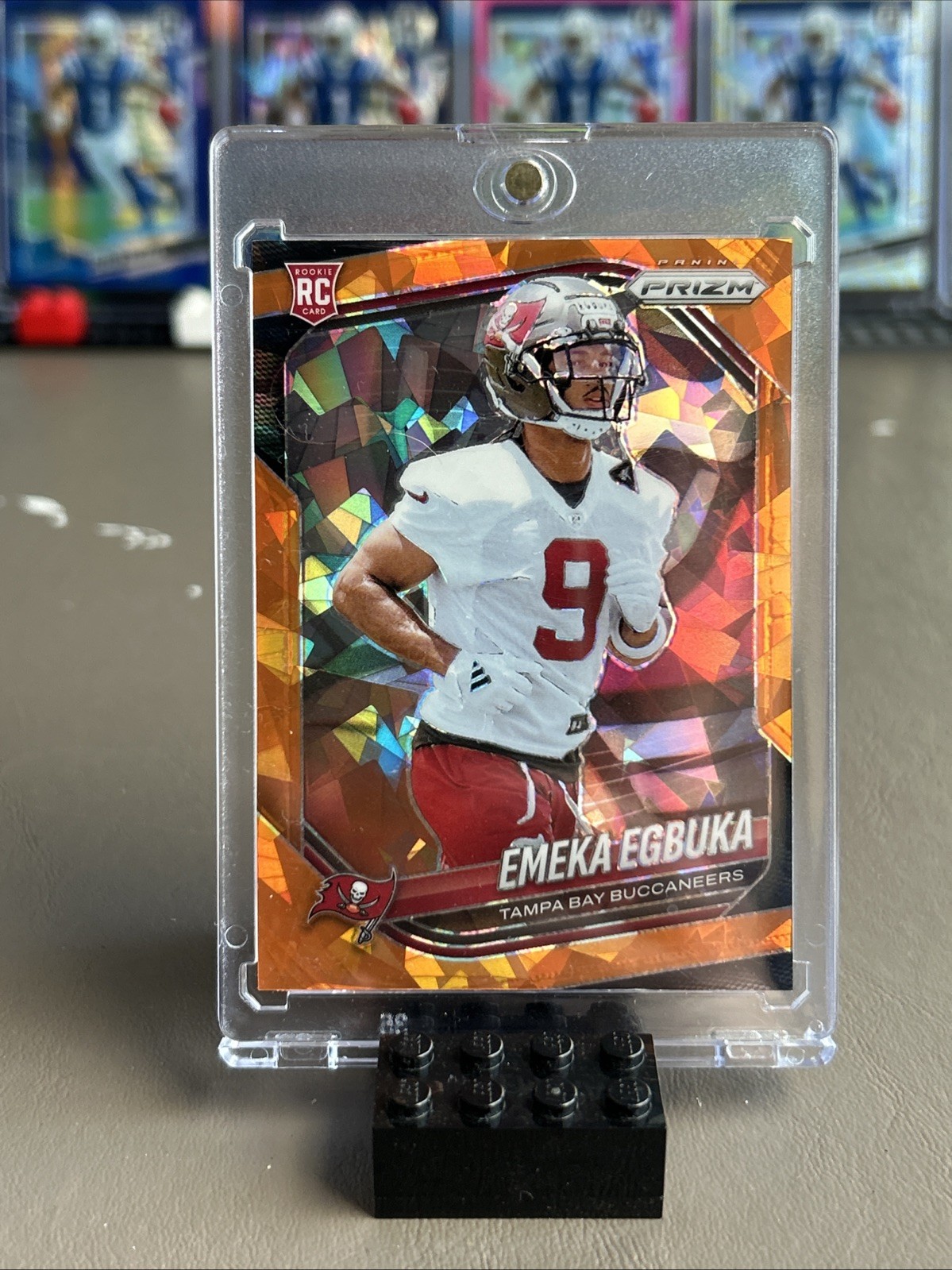 2025 Panini Prizm Emeka Egbuka Rookie Orange Cracked Ice #351 Buccaneers