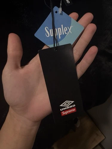 Supreme x Umbro Men's Black Full Zip Jacket Embroidered Logo Stand-Up Short image 2