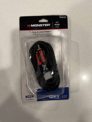 Monster Just Hook It Up 12 ft. L Dual R/L RCA Stereo Cable RCA