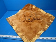 Cloud Island Brown Golden Doodle Puppy Dog Security Blanket Satin Baby Lovey