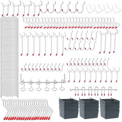 230 Stück Pegboard Haken Set Werkzeugorganizer Lager Garage Werkstatt Edelstahl