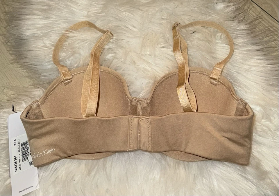 Calvin Klein Constant Strapless T-Shirt Bra Lightly Lined UW 32A Beige QF5528 - Image 4 of 4