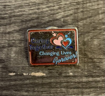 Vtg Caring Together Changing Lives Forever Heart Pin