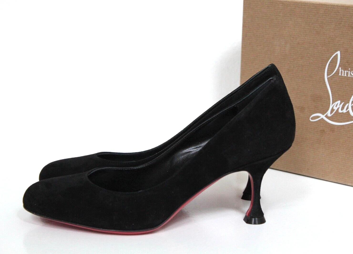 Christian Louboutin — New sz 6 / 36.5 Christian Louboutin Stella Black Suede Round Toe Pump Shoes