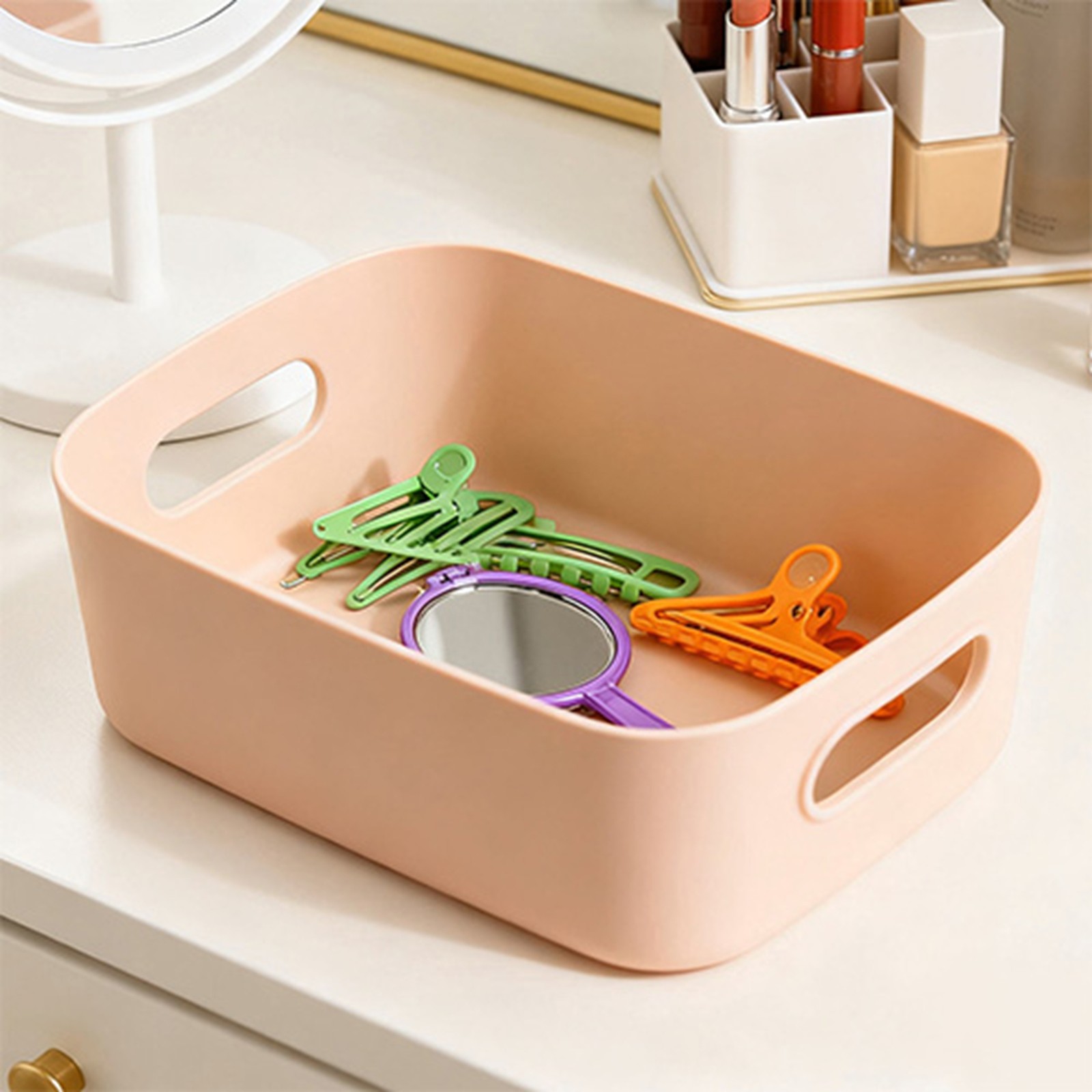Desktop Storage Basket PP Cosmetic Storages Box Desktops Sundries Organizer With