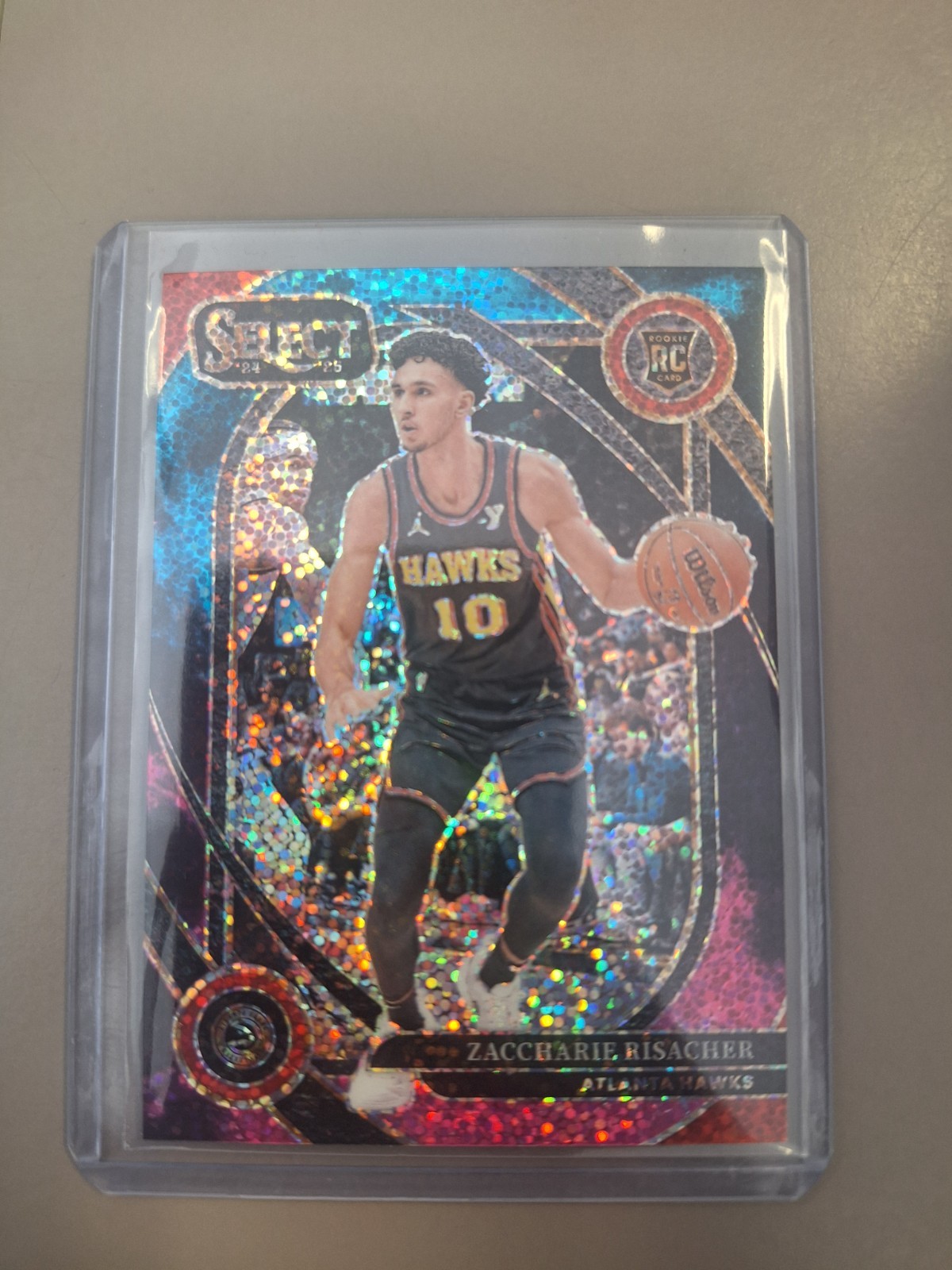 2024-25 Panini Select Zaccharie Risacher Courtside RC Cosmic Rookie SSP Hawks AT