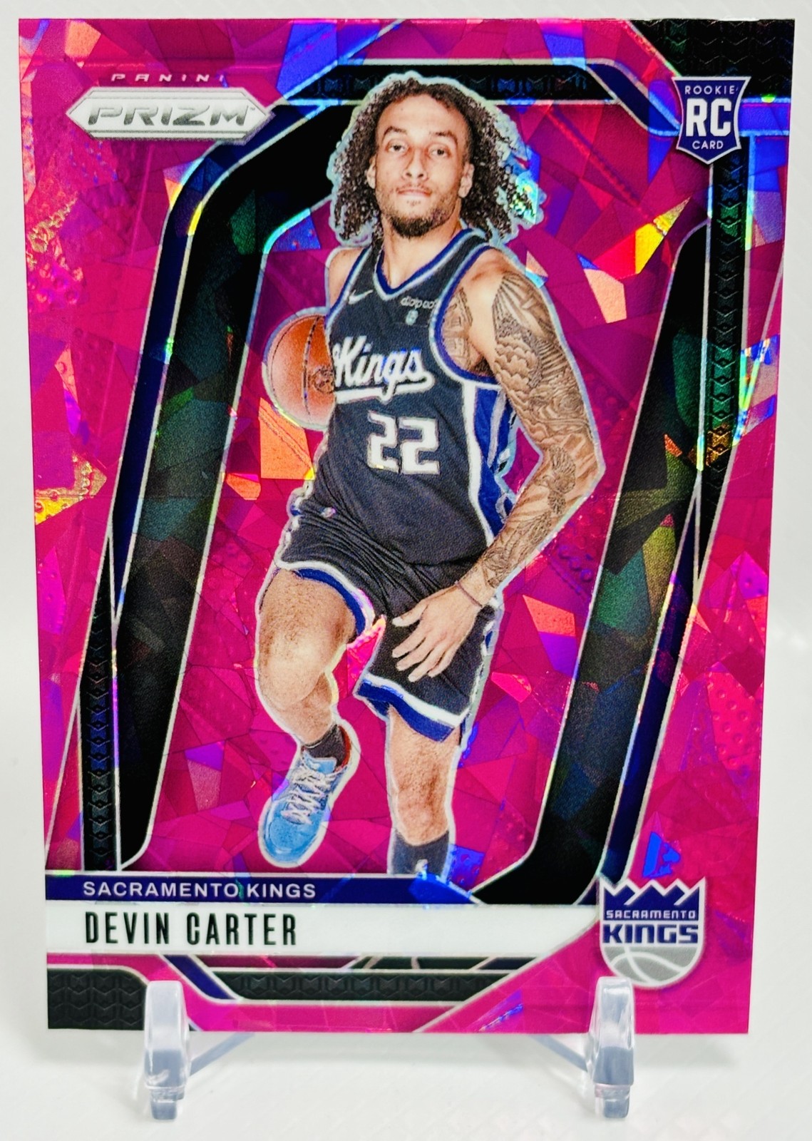 2024-25 Panini Basketball Prizm Devin Carter Pink Ice #231 RC Sacramento Kings