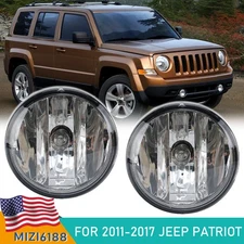 Pair Clear Lens Bumper Fog Lights For 2011-2015 Jeep Patriot Left+Right W/ Bulbs
