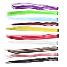 10 Pcs 22 Straight Fake Hair Pieces One Clip Extension Women Extensions