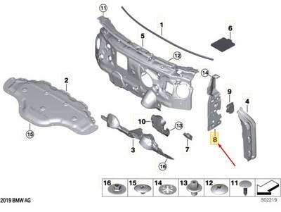 BMW 2 Gran Coupe F44 A-Säule links Schalldämmung LHD 51487451711 NEU ORIGINAL