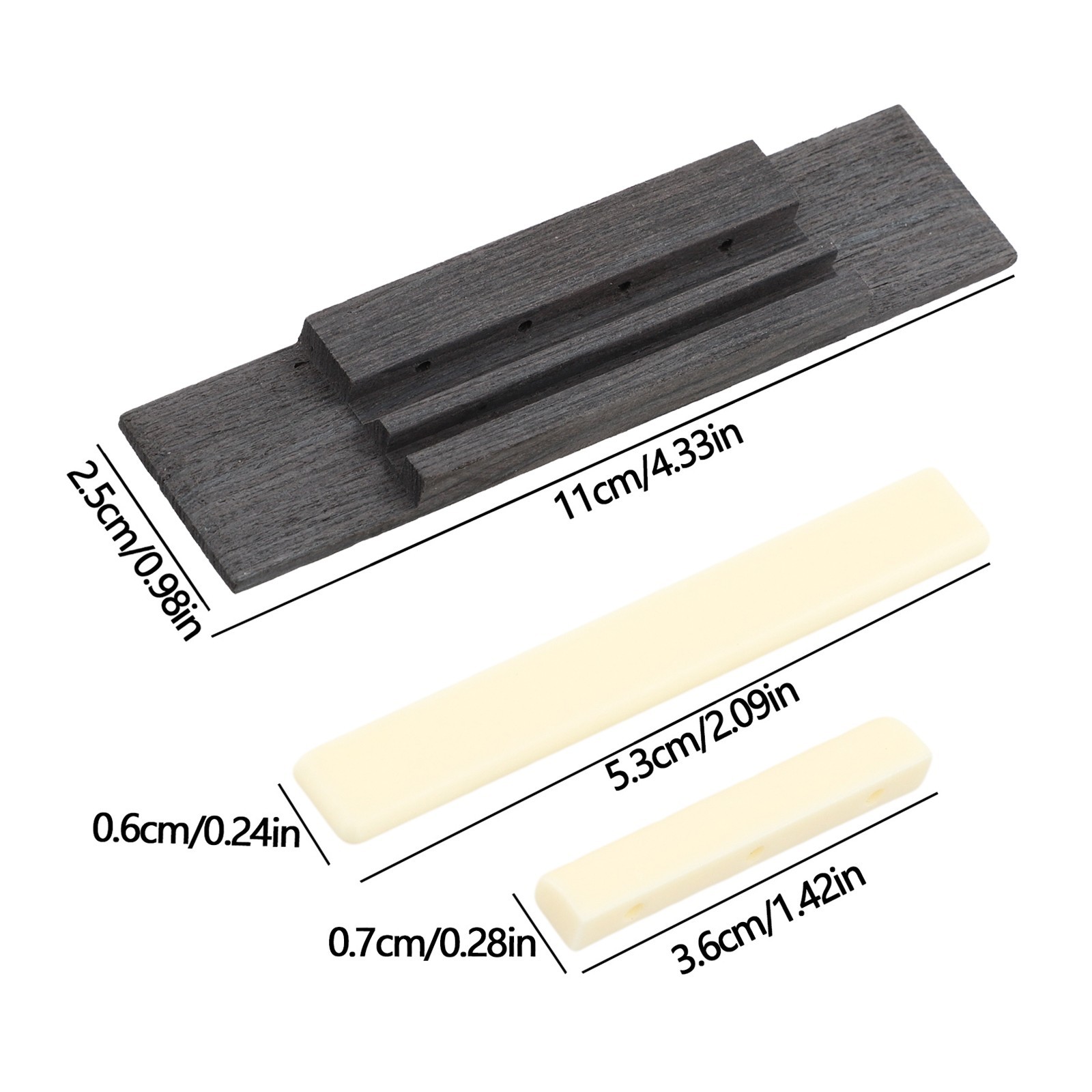 3pcs Bridge & Nut &Saddle Slotted For Guitar Ukulele Parts Kit Hot Sale