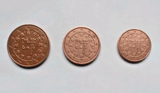 Portugal 1 + 2 + 5 Cent Euro Coins 2002 - Circulated Coin