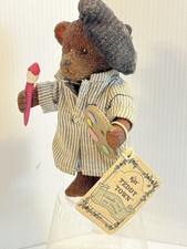 NWT Russ Berrie Teddy Town Le Artiste Plastic Poseable Bear Figurine, NEW W/ TAG