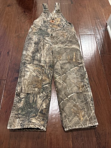 Tuta bavaglino caccia CARHARTT ragazzo ragazzo Realtree taglia 7 isolata trapuntata vintage