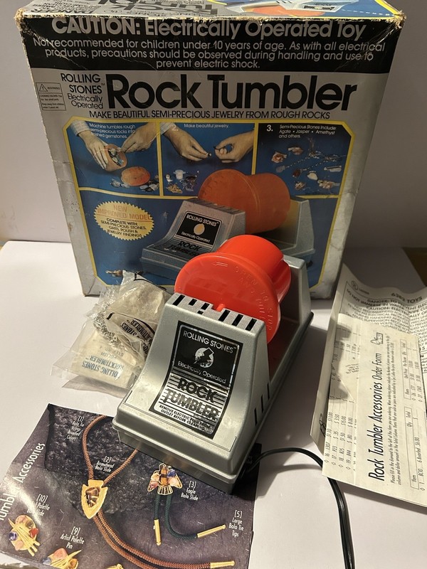 1969 Rapco Tumble Stones Rock Tumbler Kit with Rolling Stones Tumbler Box