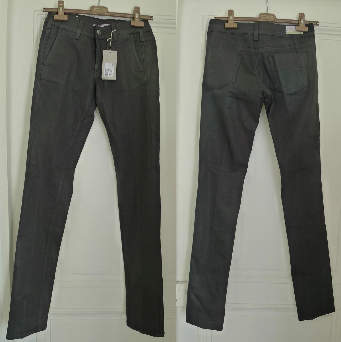 Pantalon VANESSA BRUNO Ample - Blanc Rayé, Taille 40, Ceinture Cordelette, Coton
