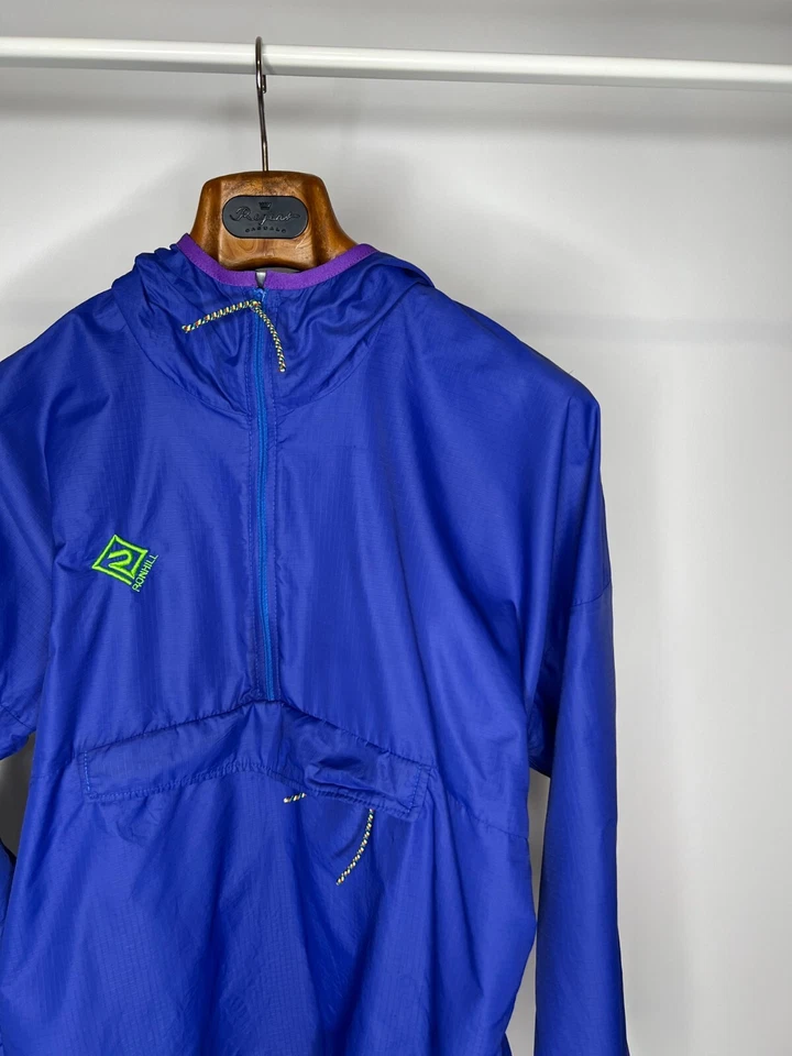 Ronhill Lightweight Windrunner Blue Nylon Jacket Anorak Men's Size S Made in UK - Imagem 3 de 4