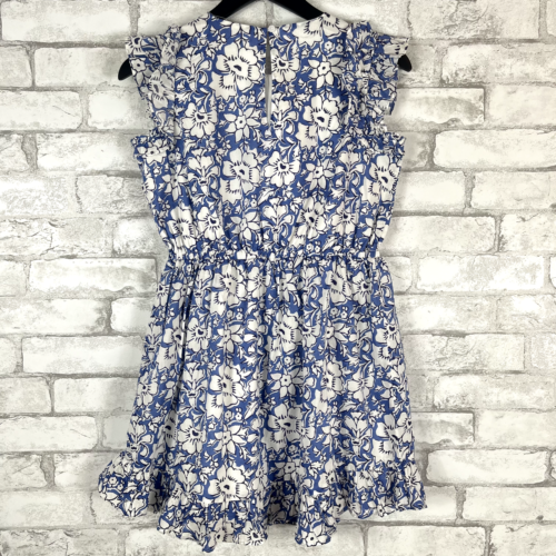 J.CREW FACTORY NWD 100% Cotton Youth Girls Floral Dress Blue White Size 14 BZ761 - Picture 2 of 11