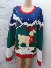33 Degrees Womens Ugly Llama Christmas Sweater 3XLB NWT 
