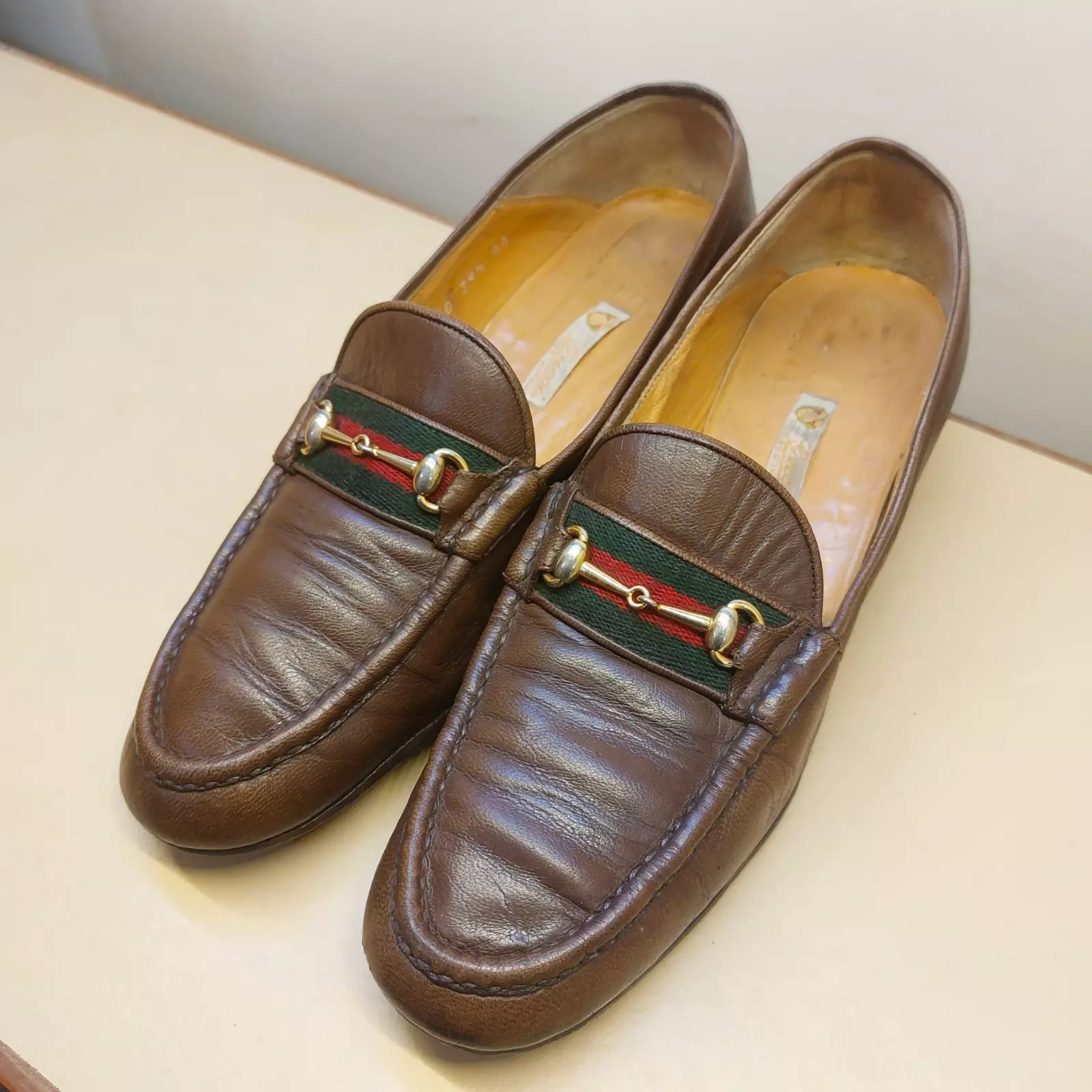 Mocassins Gucci vintage occasion marron taille 39,5 AA made in Italy