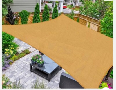 AsterOutdoor Sun Shade Sail Rectangle 8' x 12' UV Block - Sand - P14