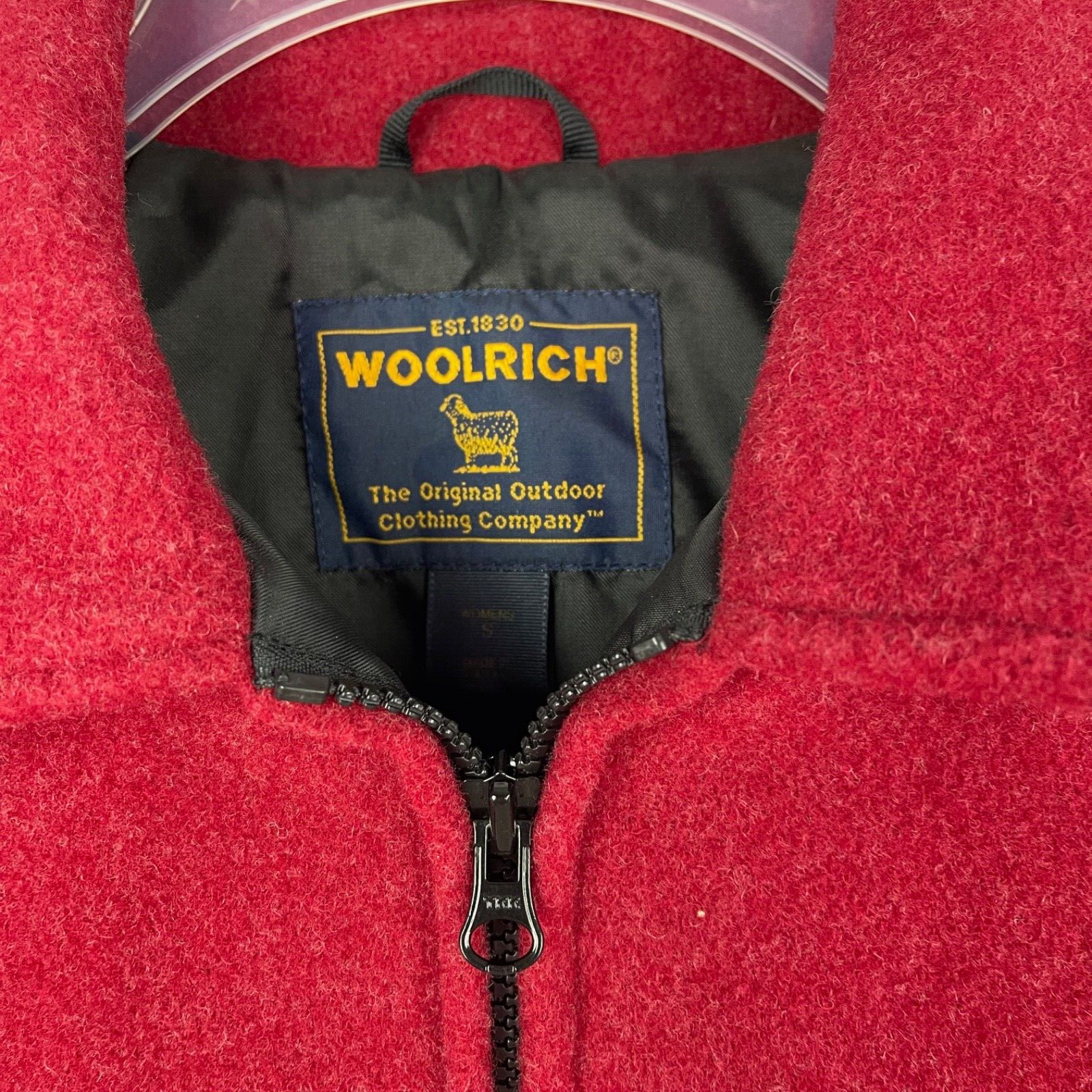 Woolrich Ruby Red Heather Wool Jacket Coat 3 Pock… - image 6