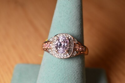 2,50ct Martha Rocha Kunzit / Turmalin Ring 14K RG über Feinsilber Gr. 10