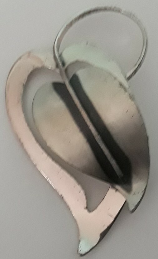 Vintage Beau Sterling Silver Leaf Design Brooch Pin