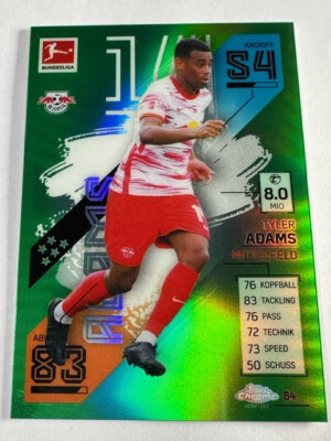 Topps Match Attax Chrome Bundesliga 21/22 RB Leipzig Tyler Adams Green /99