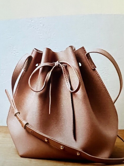 ハンドバッグ ayame KAYLA + AVA Vegan Leather Bow Tie Bucket Bag in Dusty Rose NWT 10