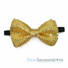 Tuxedo Classic BowTie Gold Sequin Neckwear Adjustable Unisex Bow Tie