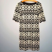 R&K Women's Black & White Short Sleeve Shift Dress Size 6