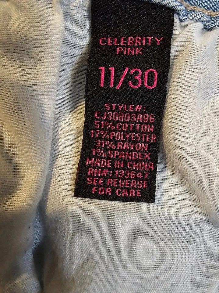 OOAK Hand Embroidered Strawberry Embroidered Denim Shorts - Image 3 of 4