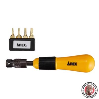 NEW ANEX Driver Interchangeable Hex Lobe Set of 4 Bits T6/8/10/