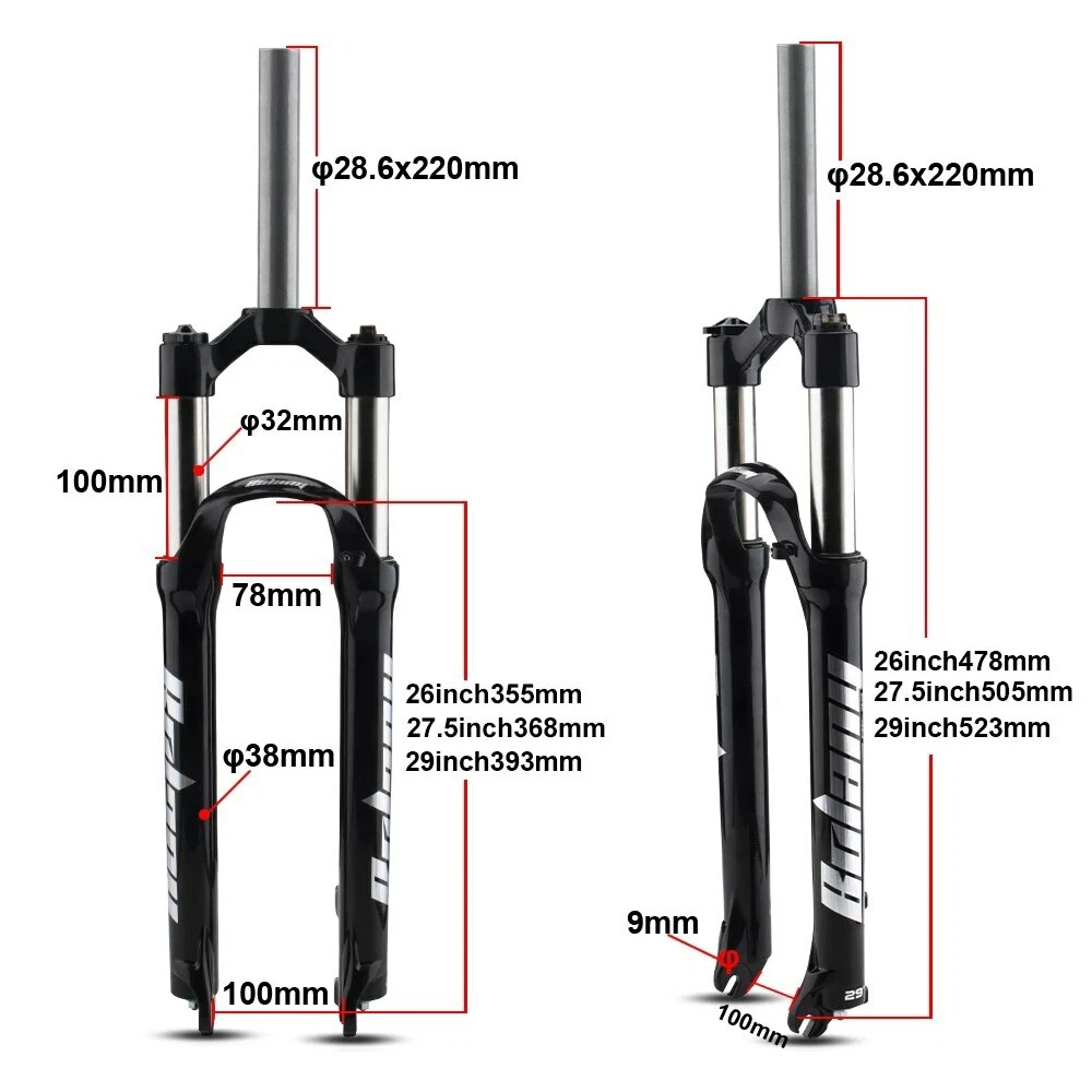 MTB Bicycle Spring Coil Fork Mountain Bike Supension Forks 26 27.5 29er Straight