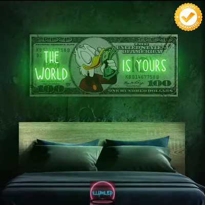  LED BILD GELD WANDDEKO DOLLAR 