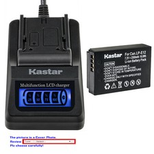 Kastar Battery LCD Quick Charger for Canon LP-E12 LPE12  Canon LC-E12 LC-E12E
