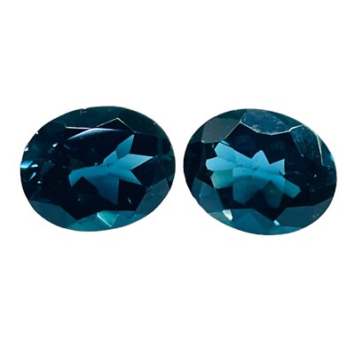 Selene Gems London Blue Topas Paar 10x8mm Oval AAA Lose Edelsteine 6,50 Ct 2 Stk