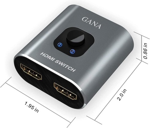 Sdoppiatore HDMI, Switch HDMI 4K 2 in 1 Out o 1 in 2 Out, Switcher HDMI in Alluminio f - Foto 3 di 9
