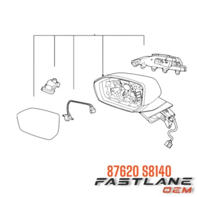 2020-2022 HYUNDAI PALISADE MIRROR NEW OEM 87620 S8140 | eBay UK
