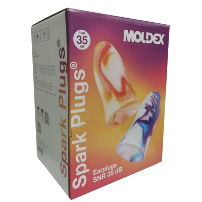 200 pairs Moldex Spark softFoam earplug PPE ear protection 7800 PVC free SNR35dB
