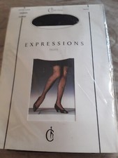 Charnos Expressions sheer 15 denier Black nylon tights. Size Large